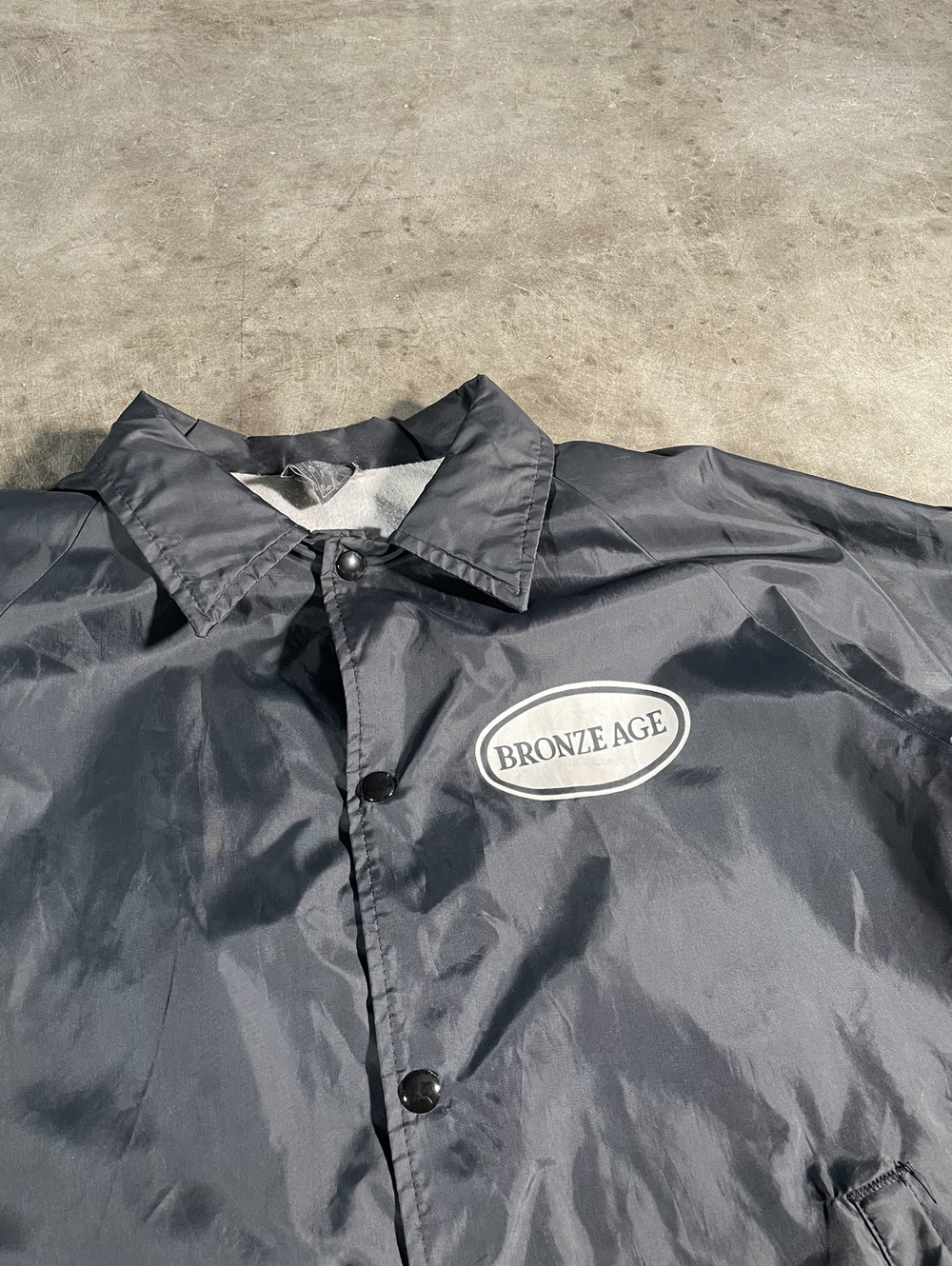 Vintage 90s Bronze Age Skateboards Black Coach Jacket 25x27